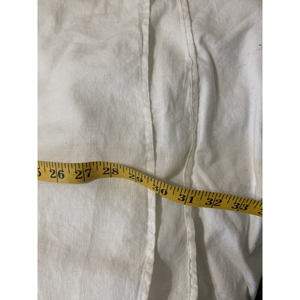 ST TROPEZ WEST Linen Blend White 3/4 Sleeve Popover Tunic Blouse Women's L Vacay - Picture 5 of 10
